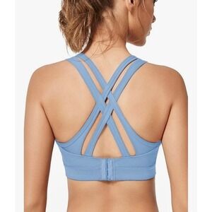 NEW Yvette High Support Plus Size 2XL Sports Bra Light Blue Size Cross Back